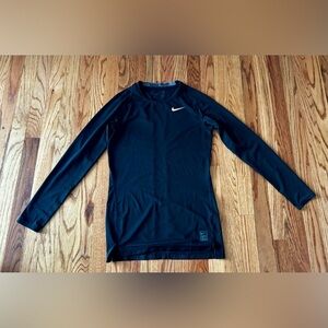 Nike Pro Dri Fit Compression Black Long Sleeve Athletic Shirt - Medium